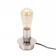 Cerdeco 無骨でかっこいい シンプルな1灯式デスクライト 裸電球の存在感を際立たせる テーブルランプベース ニッケルメッキ 卓上照明 アイアン コンセント式  TBL11